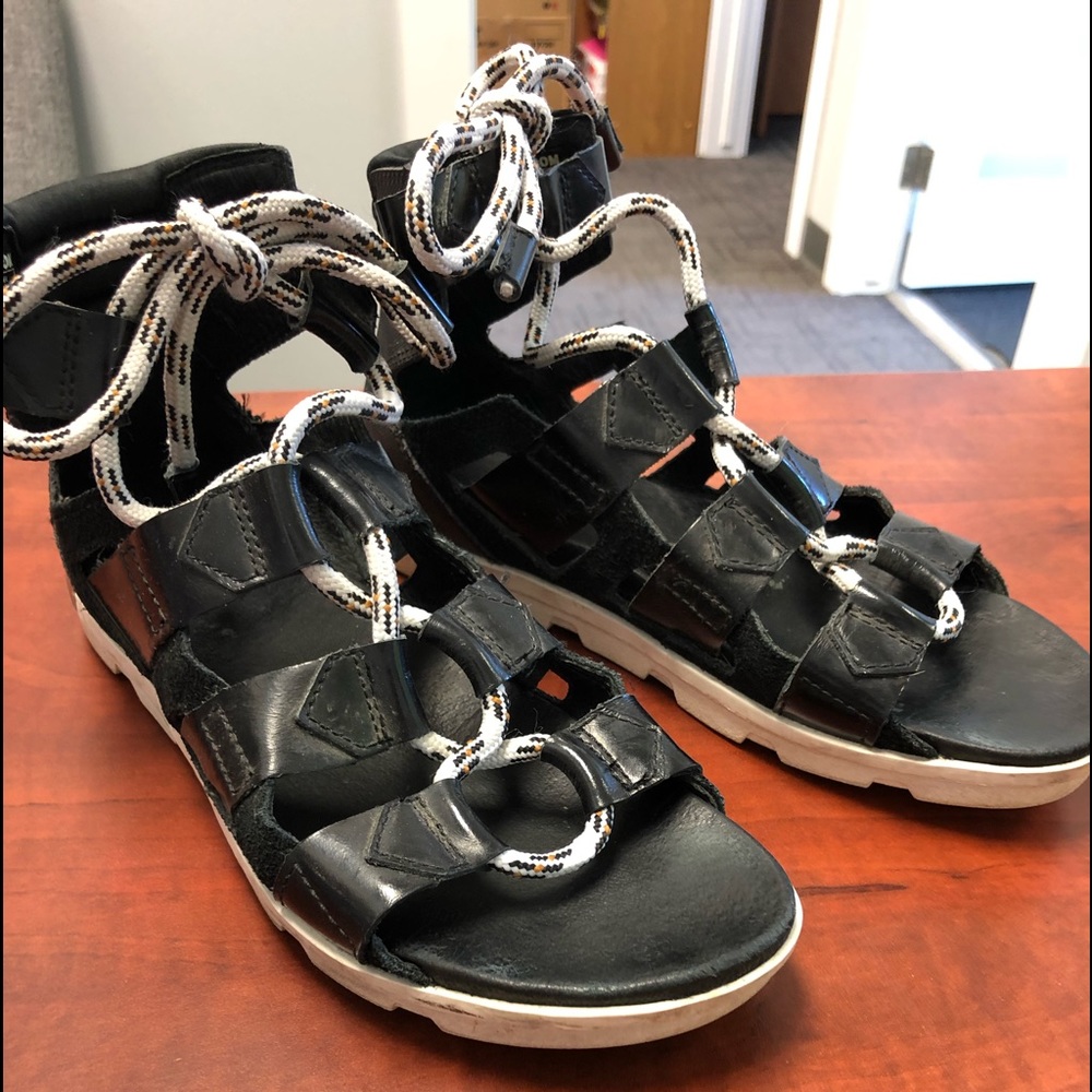 Sorel black sandals